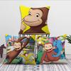 Cartoon C-Curious Affe G-George Kissenbezug Kissenbezug Dekoration Zimmer Haus Sofa Wohnzimmer Büro Auto Nordische Schlichtheit