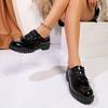 Fashion Patent Leather Low Heels Oxford Shoes for Women Fashion Tassels Decor Dress Shoes Woman Comfy Non Slip Lace Up Office Work Shoes