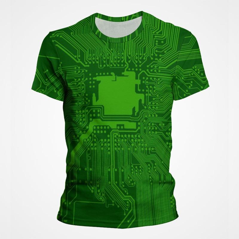3D Print Motherboard CPU Processor Line Circuit Board T Shirt for Men Full Print Graphic