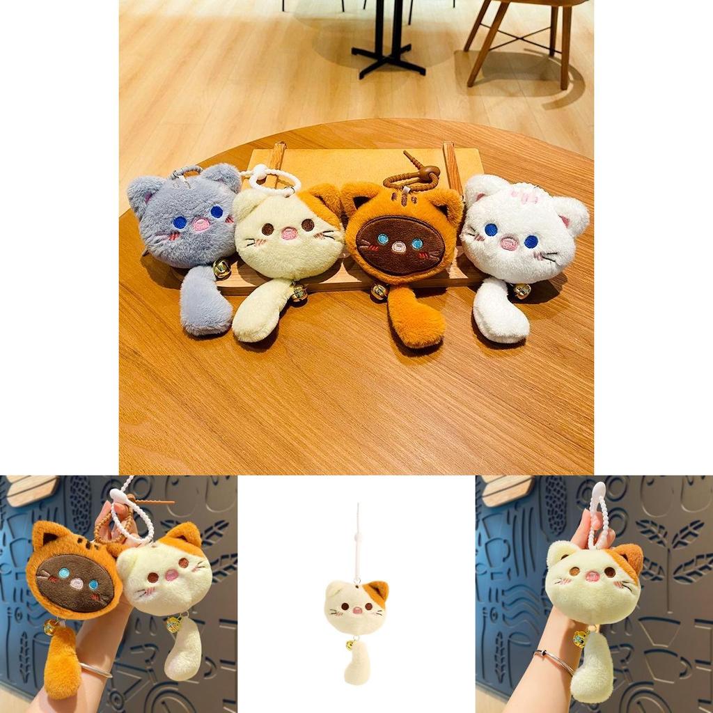 Cute Cartoon Cat Plush Keychain Adorable 15cm Soft Doll For Students And Couples Gifts