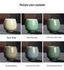 Longquan Celadon Ceramic Tea Cup - Handleless, Engravable, with Ice Crack Design for Home or Office Use