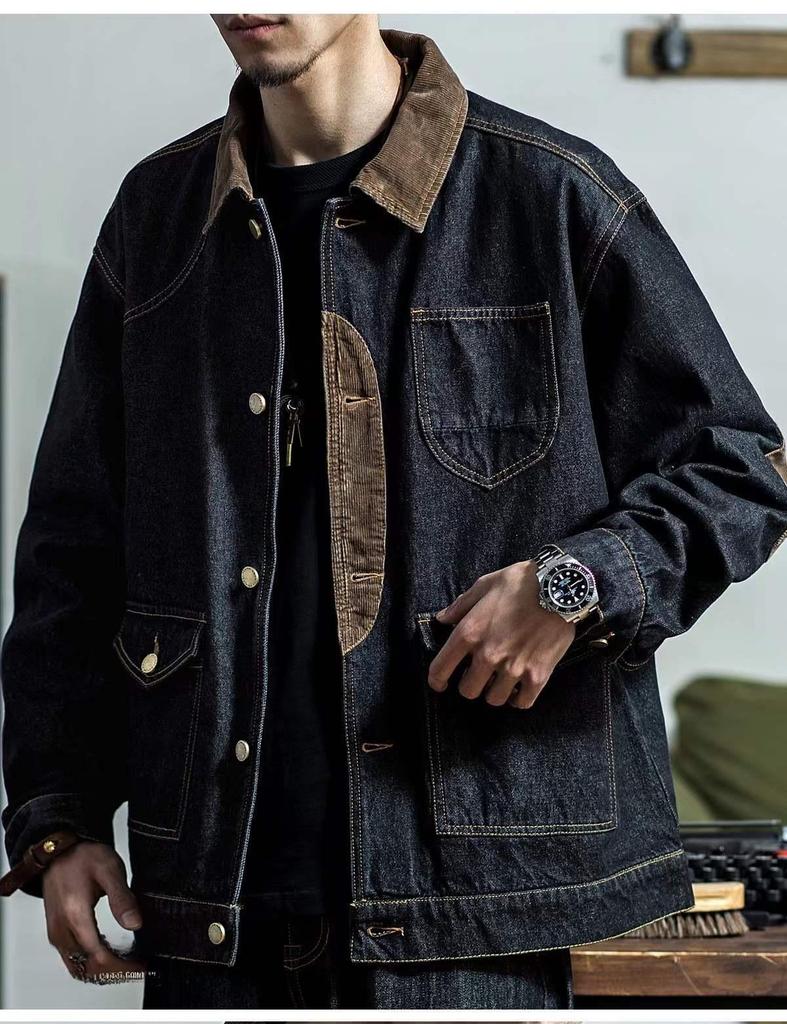 Men's Handsome Korean Style Loose Denim Jackets for Spring and Autumn