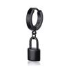 Vnox 1 Stuk Gotische Punk Hoepel Oorbellen voor Mannen Vrouwen, Zwart Roestvrij Staal Huggie Hoops Oor Sieraden, Kruis Geometrisch Hangend