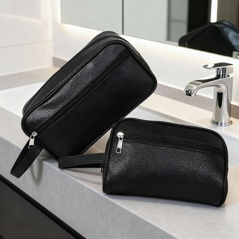 Organizzatori da Viaggio per Articoli da Toeletta da Uomo, Borsa Cosmetica Impermeabile in PU Spaziosa, Pochette Accessorie da Viaggio per Palestra, Viaggio d'Affari