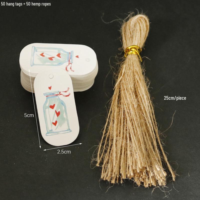 Vintage Valentine's Day Floral Print Hang Tag with String for Party Gifts and Baking Decorations