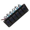 6 Gang Rocker Switch Panel Overcurrent Protection LED Blue Backlit IP65 Waterproof for 12‑24V Vehicles Boats SUV Trucks
