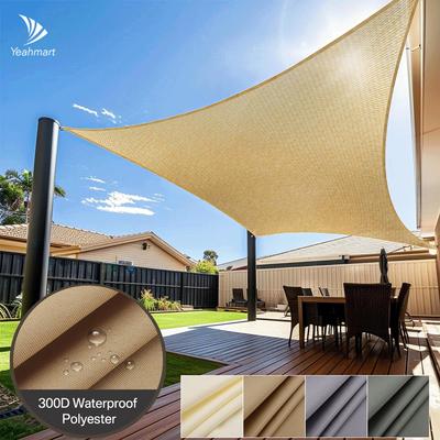 Vela de sombra quadrada à prova d'água, toldo, vela, 98% de proteção UV, abrigos solares para instalações e atividades ao ar livre, toldo de quintal, barracas de acampamento