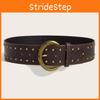 Rivet Punkinspired Leather Belt With Double Row Stitching Urban Outfits Style