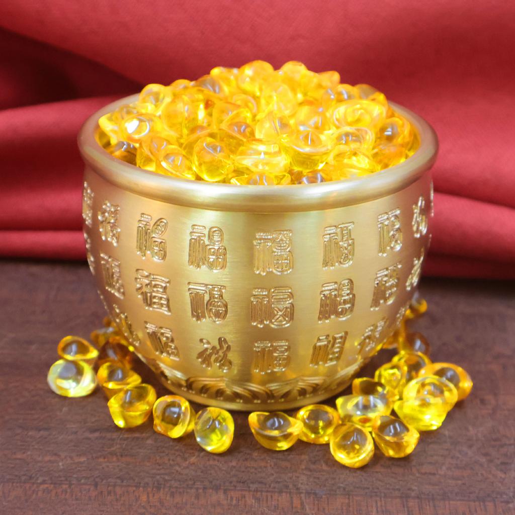 Hundred Blessings Bronze Brass Rice Ornament Home Living Room Decoration Wealth Accumulation Large Money Jar Treasure Bo