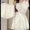 2025 Korean-Style Women's Off-Shoulder Top & Versatile Shorts - Spring Collection