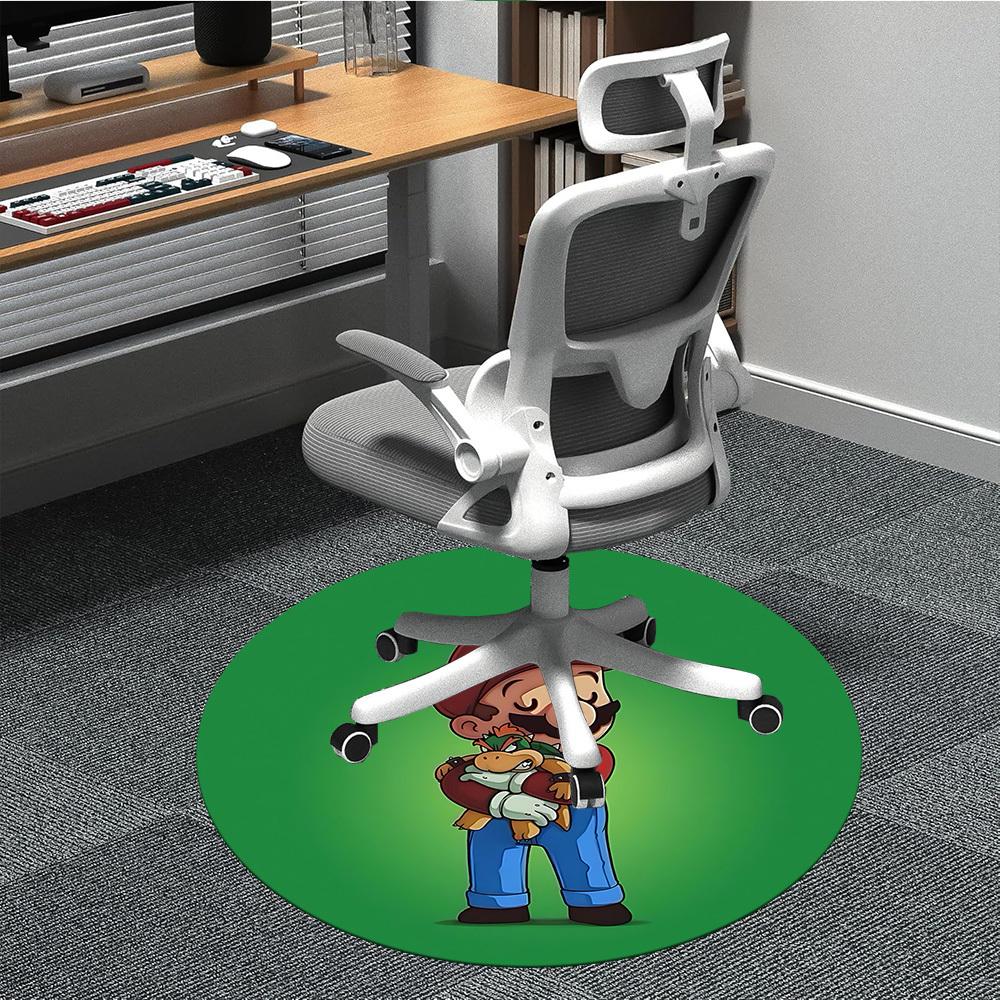 

1pc Mario Office Round Area Rug, Under Office Chairs Bedroom Living Room Home Decor a1022302 80cm by 80cm