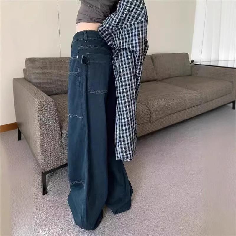 High Waist Women's Loose Straight Jeans - Slim, Wide Leg, 2024 Style for Spring, Autumn, Winter