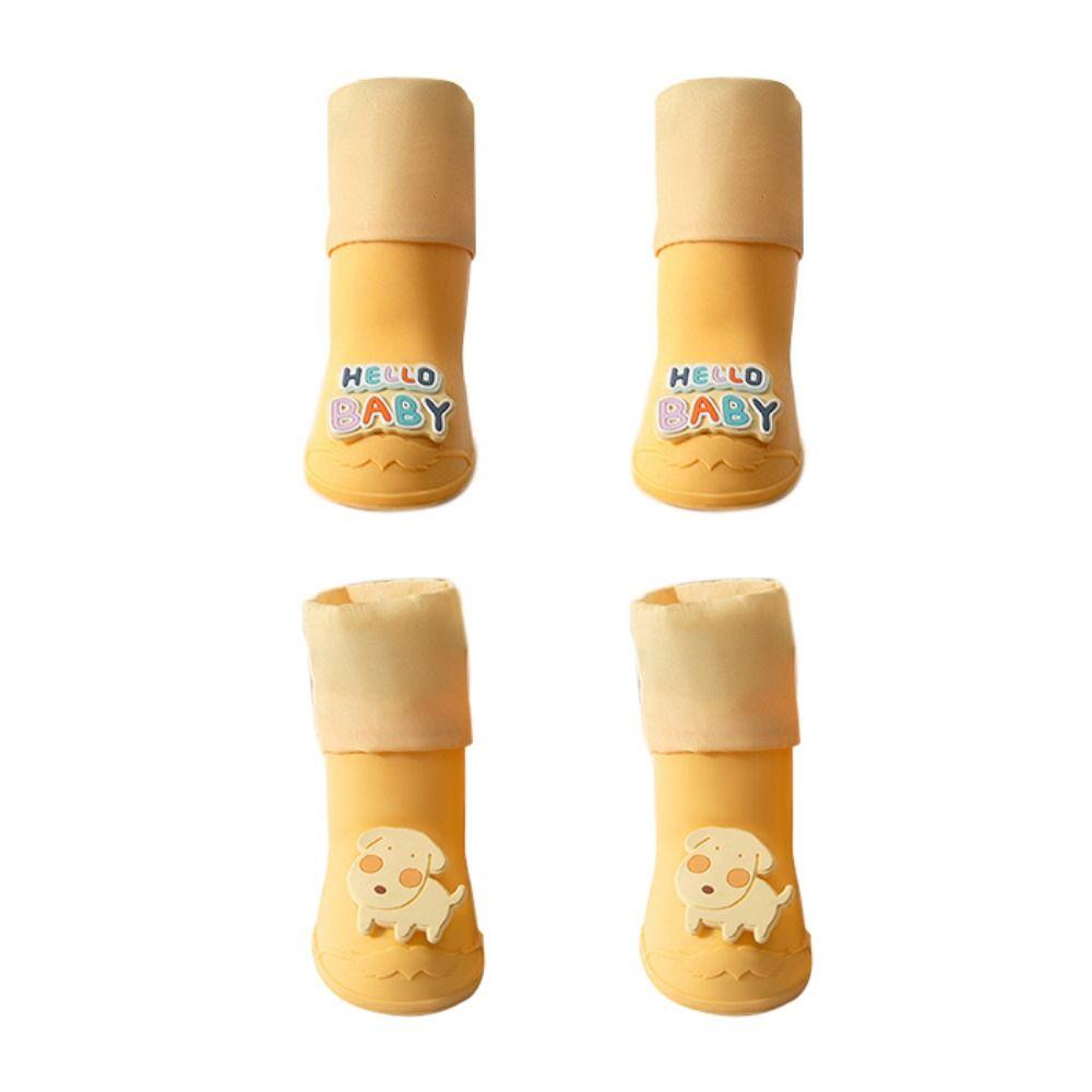 

4pcs/set Waterproof Dog Rain Boots Anti Slip Pet Paw Protector for Dogs Cats S-Dog