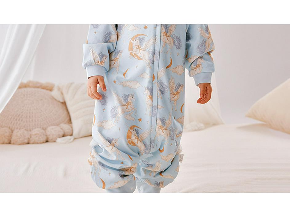 Baby A-Class Split-Leg Sleeping Bag - Spring/Autumn Cotton Jumpsuit Pajamas, Anti-Kick Design, Four Seasons Style
