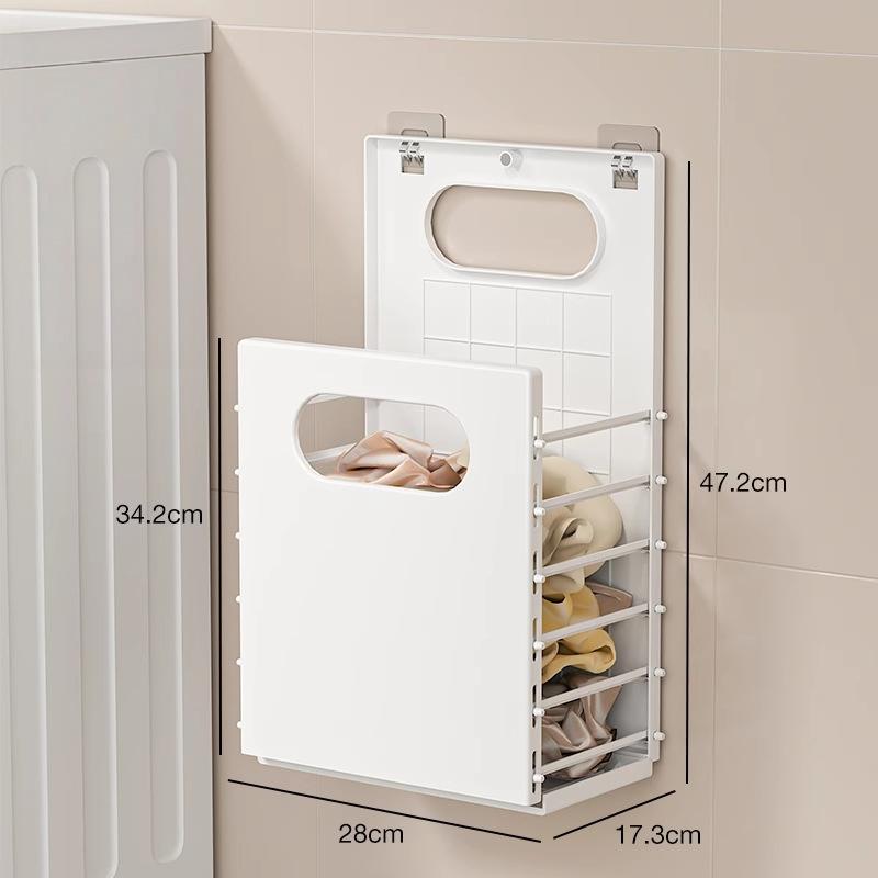 Home Dirty Clothes Basket Household Hanging Washing Clothes Basket Bathroom Foldable Non Perforated Mouth Storage Basket