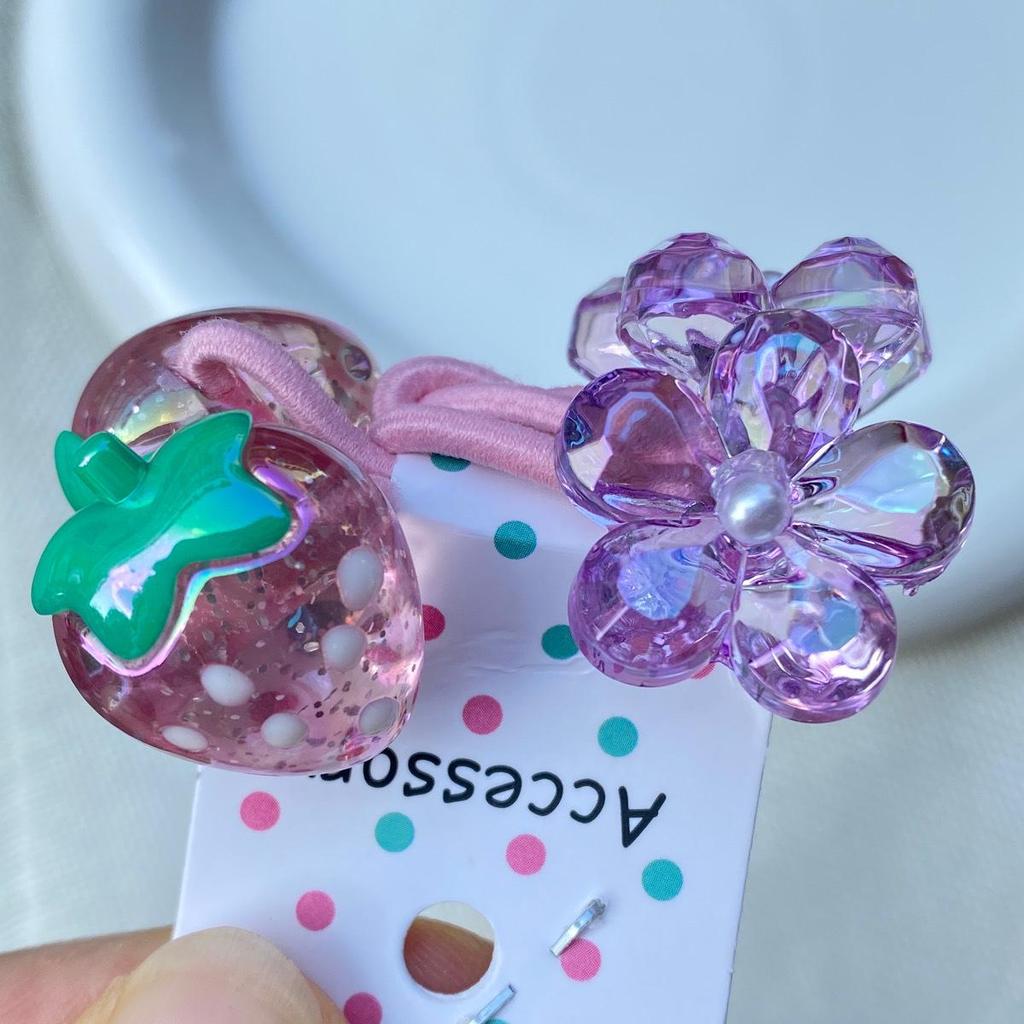 Girls' Cartoon Hair Ties - Colorful Jelly Candy Scrunchies, Elastic Rubber Bands for Kids and Babies, Cute Headwear Accessories.