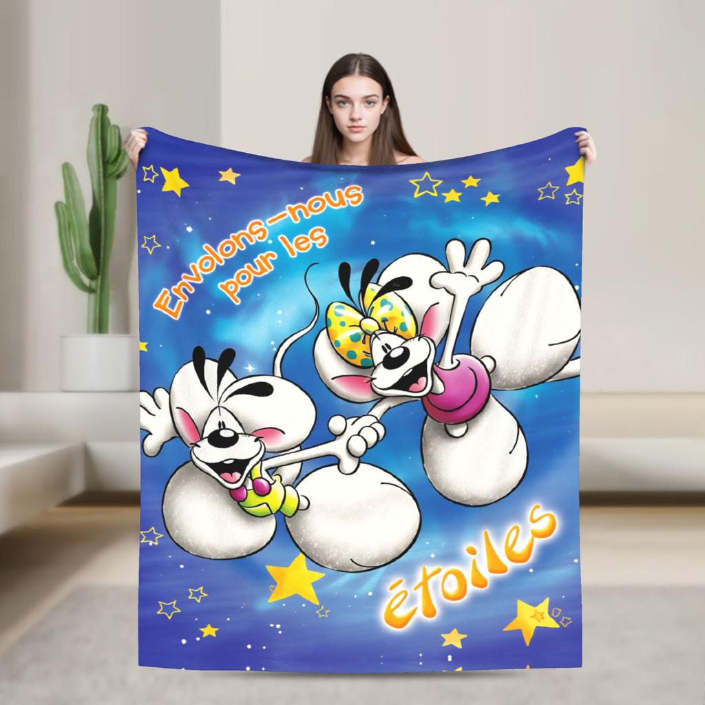 Christmas Diddl Super Soft Blankets  Travel Plush Throw Blanket Funny Living Room Flannel Bedspread Sofa Bed Cover