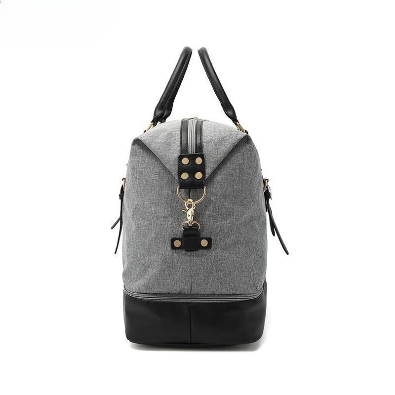 Waterproof Travel Bag Single Shoulder Duffle Oxford Cloth Solid Color Large Capacity Storage Bag Nylon Tote Bag