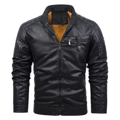 Winter Men's Plus Velvet PU Jacket Men's Jacket