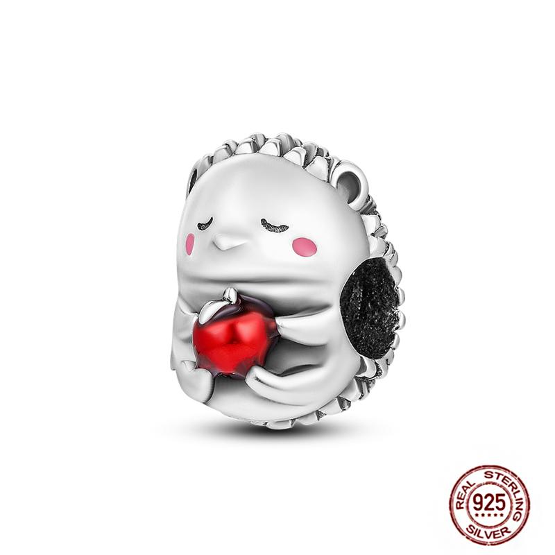 Fit Original Pendant Animal Charmscopper Pink Heart Pet Cat Dog Blue Owl Squirrel Beads Bracelet Women Diy Birthday Jewelry