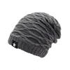 Unisex Fur Lined Slouchy Beanie Winter Hat With Star Decor Warm Knitted Cap For Men Women