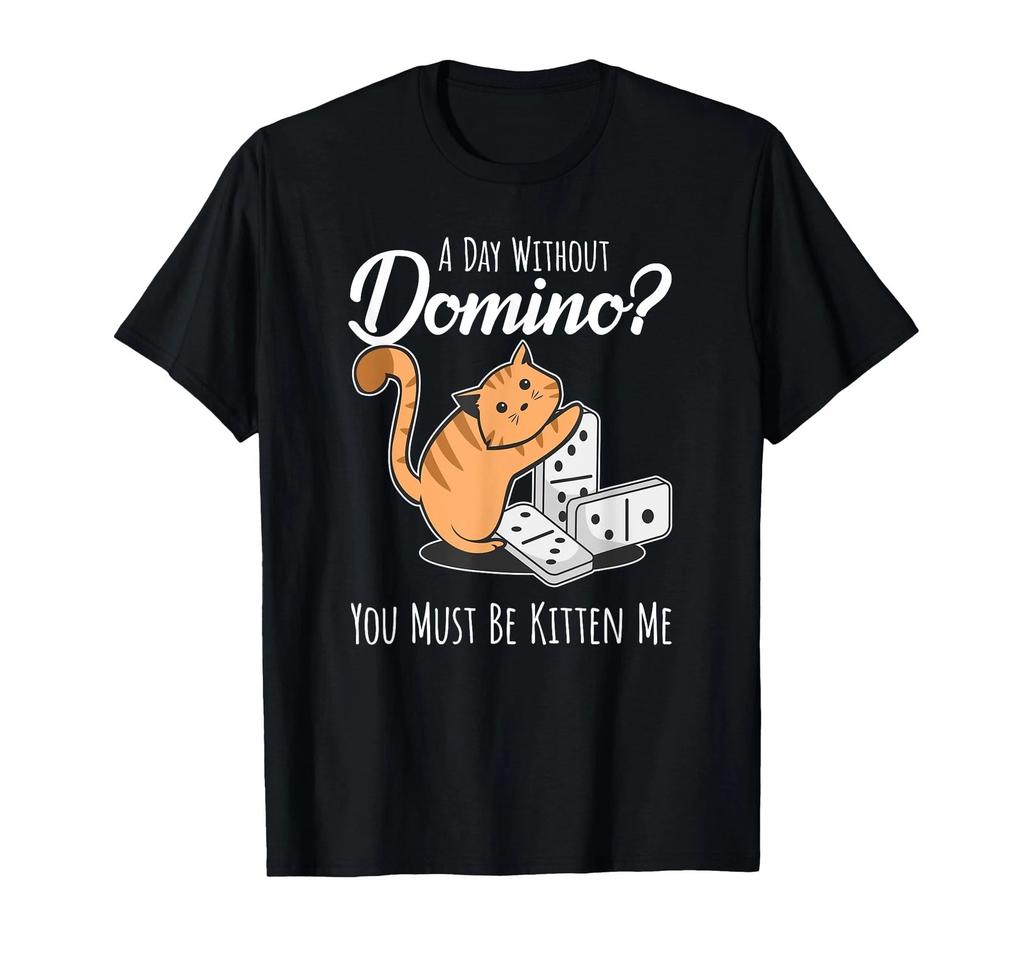Domino Player, Domino Game, Cat, Kitten, Joking, T-Shirt_