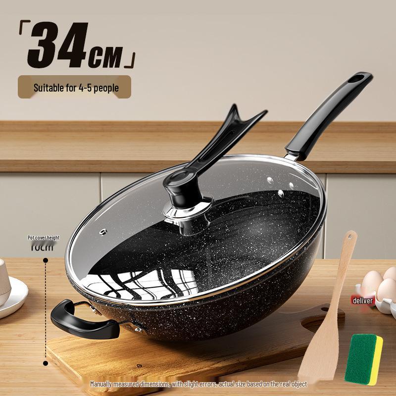 Maifan Stone Non-stick Lightweight Cast Iron Wok for Gas Stoves - Universal Household Cookware Gift