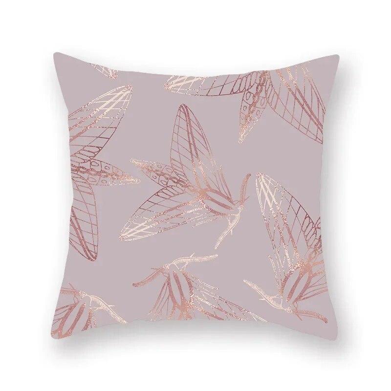 Rose Gold Abstract Printing Throw Pillow Cover Living Room Sofa Office Car Seat Lumbar Cushion   Home Decoration
