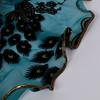 Peacock Plush Breathable Long Scarf with Gold Foil and Lace Edging for Women