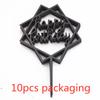 10 Pcs Rose Gold Happy Birthday Cake Topper Silver black Simple Design Acrylic Cake Toppers Baby Shower Party Dessert Decoration