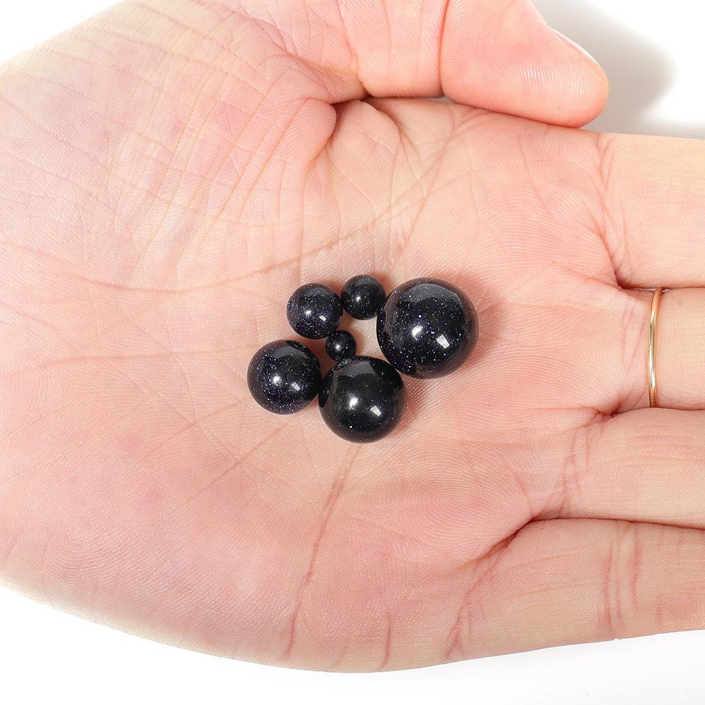 25–100 Stück 4–12 mm natürlicher blauer Sandstein, runde Abstandshalter, lose Perlen zum Selbermachen für Anhänger, Strang, Schmuckherstellung