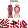 Pet Dog Dog Cat Clothes Teddy Fight Autumn and Winter Clothing Supplies Wool Thick Red and White Striped Bipeg