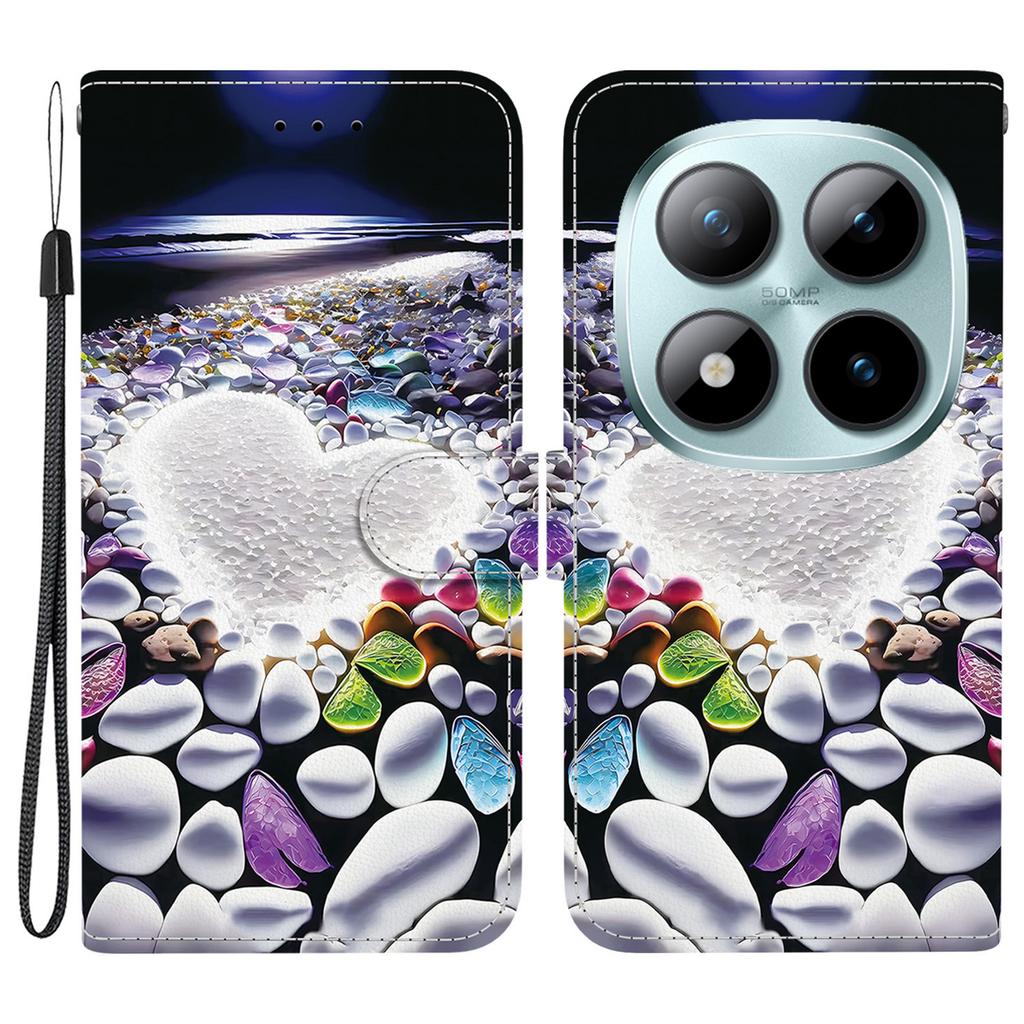 For Xiaomi Poco M8 Pro 5G/Redmi Note 15 Pro+ 5G (Global) Case Pattern Printing Leather Flip Wallet Phone Cover with Lanyard