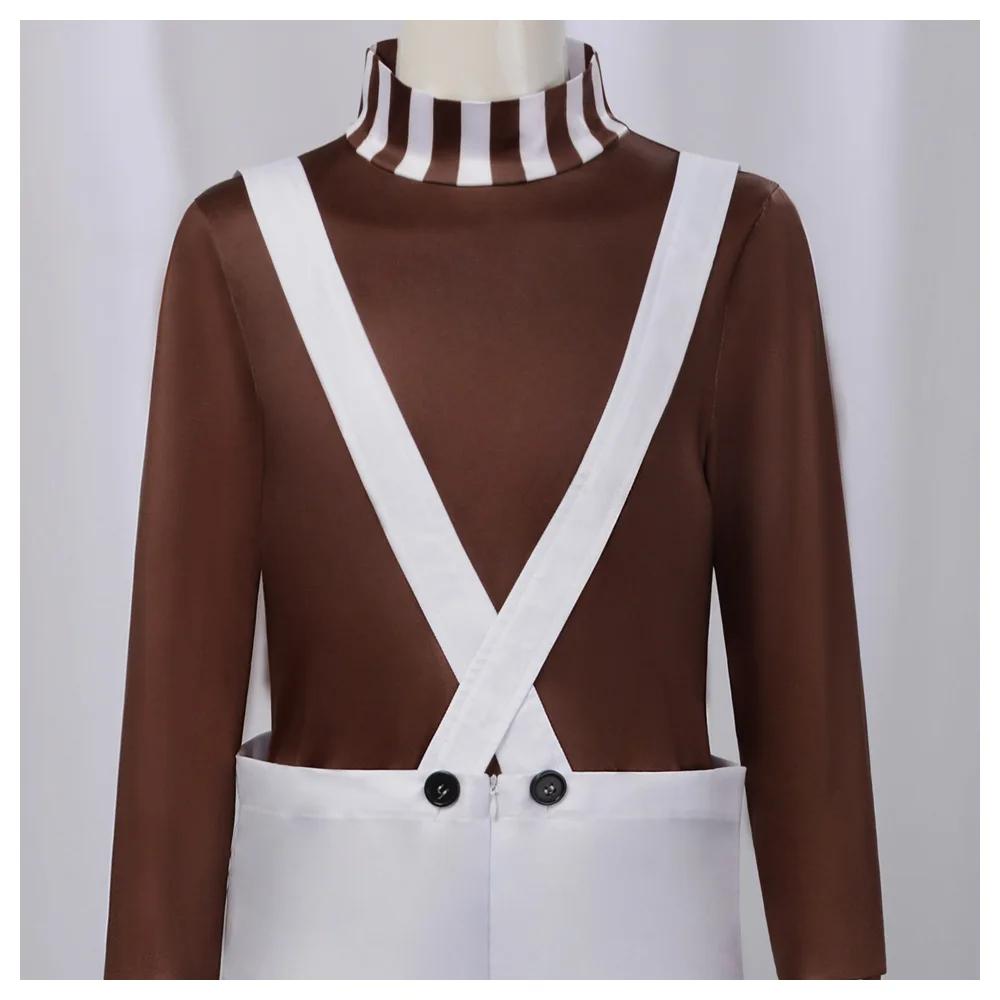 Children Oompa Cosplay Costume Loompa Cosplay Clothing Shirt Pants Kids Wig Set Outfits Halloween Carnival Party Boys Girls Suit