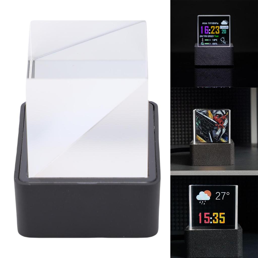 LED Holographic   3D Photo Display Smart  , and Digital Clock with GIF Animation and Electronic Photo Album Player for Desktop C