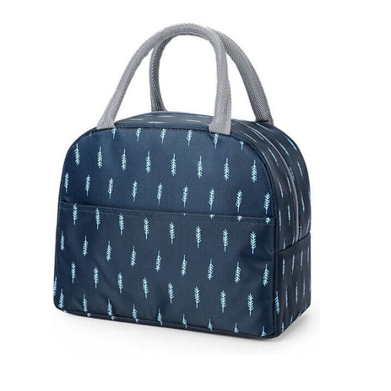 

Изолированная сумка для ланча, термобокс для хранения еды, сумка-тоут для переноски для детей и взрослых темно-синий