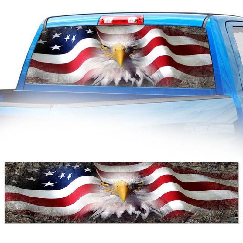 Premium Qualität Amerikanische Flagge Adler Fenstertönung Grafik Aufkleber Für Hintere LKW Heckklappe
