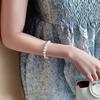 Kpop Trendy Irregular Pearl Bracelet For Women Baroque Style Natural Stone Pendant Lucky Cuff Bracelet Anniversary Gift Jewelry