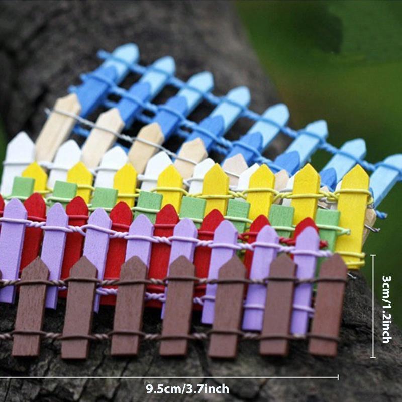 1pc Fairy Tale Garden Mini Fence, 9.5cm/90 Cm Wooden Mini Picket Fence Border Decor, for DIY Terrariums, Succulents, Planters, Dollhouse Yards
