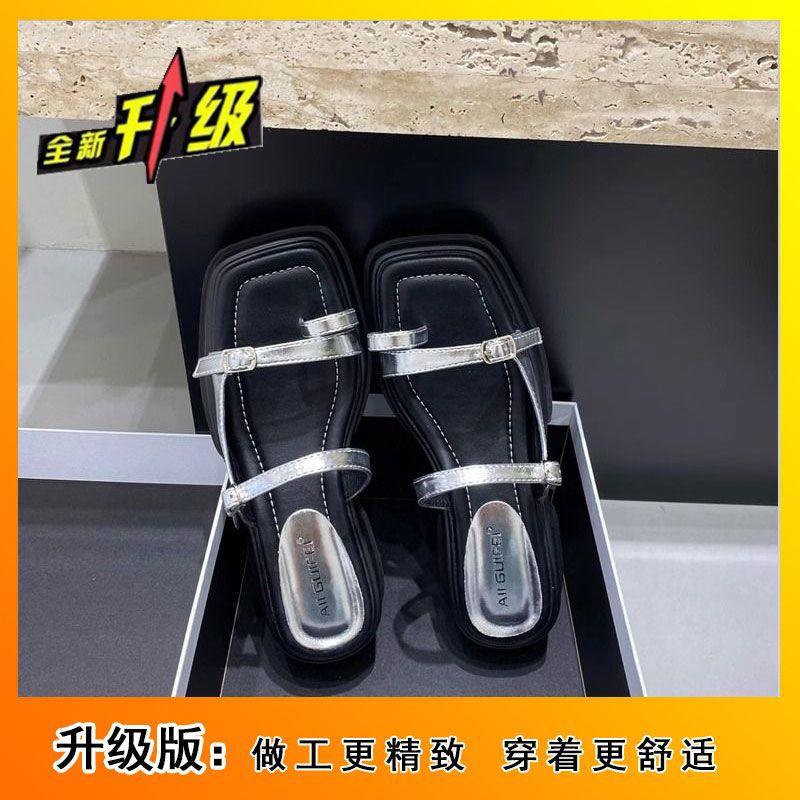 2025 summer new slippers muffin set toe muffin bottom Roman word cool slippers platform sandals