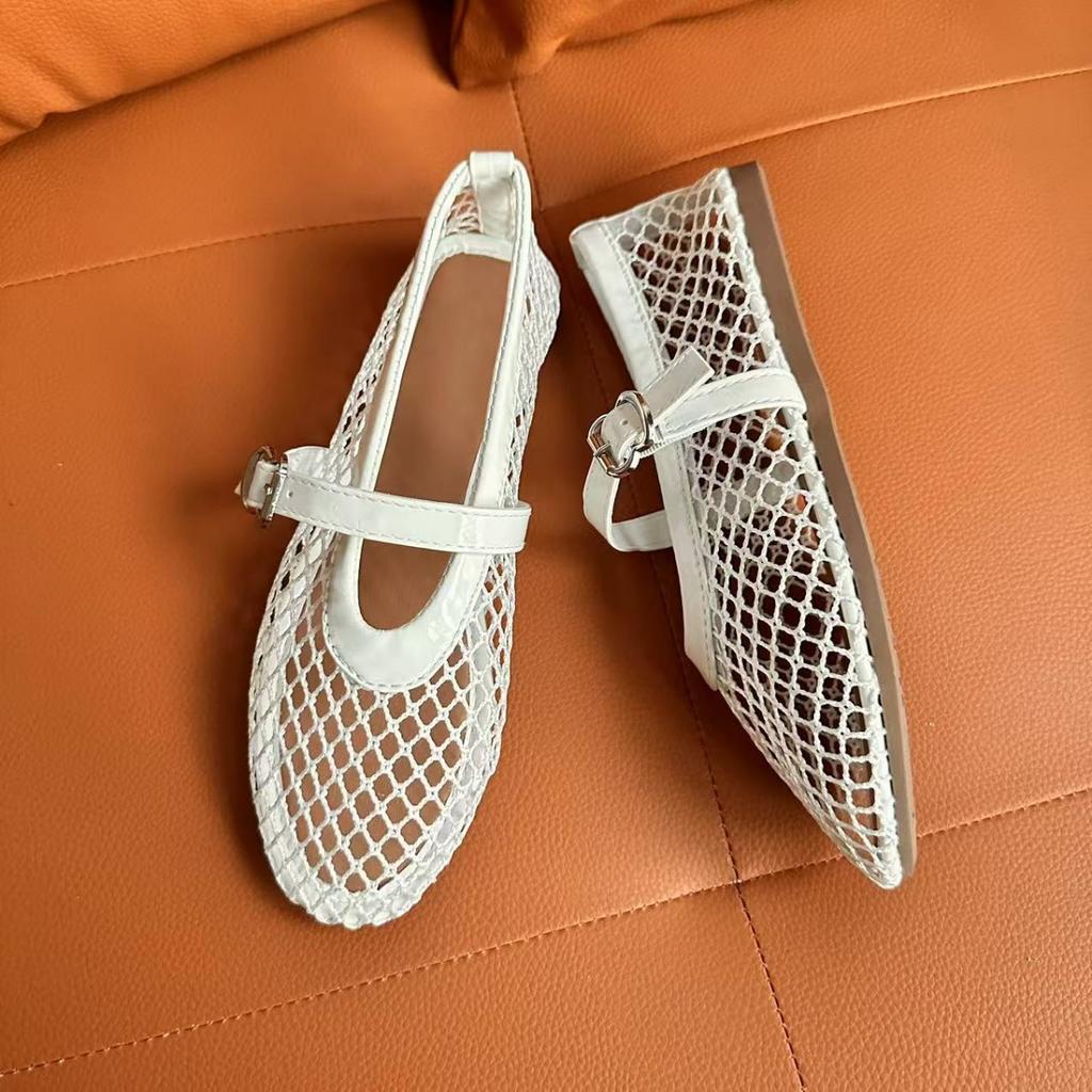 Ladies' Elegant Ballet Shoes - From Formal To Casual, with Cushioned Insoles and Non Slip Rubber Soles - Black Metal Eyelets Flat Shoes