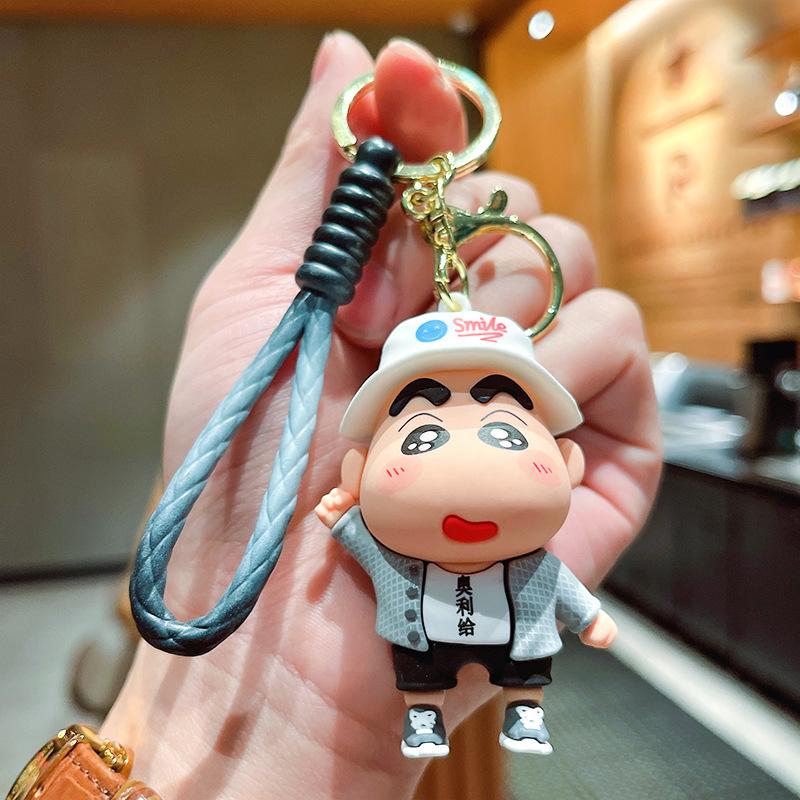 Cartoon Crayon Shin-chan Keychain Toys Cute Bag Pendant Backpack Ornaments Car Key Ring Accessories Kids Charm Christmas Gifts