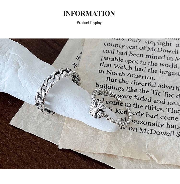 Yinruitai Argent Sterling 925 Bague Réglable Croix Keke Vintage pour Femmes - Style Tendance, Luxueux et Unique