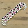 Natural Rhodonite Gemstone 925 Silver Chain Adjustable Bracelet For Girls