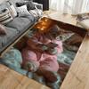 Cozy kitten using smartphone carpet Yoga living room room decor children's crawling mat doormat area rug games mat
