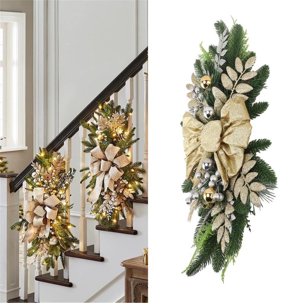 Christmas Staircase Decoration Cordless 60x30cm PVC Exquisite   Stairway   for Table Wall