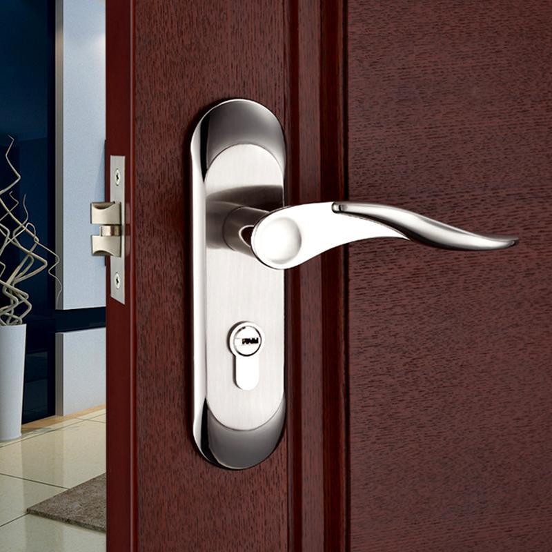 KAK Interior Door Lock with Keys Security Lock for Bedroom Aluminum Alloy Door Handle Lock Toilet Door Lock Door Hardware 50mm серебряный