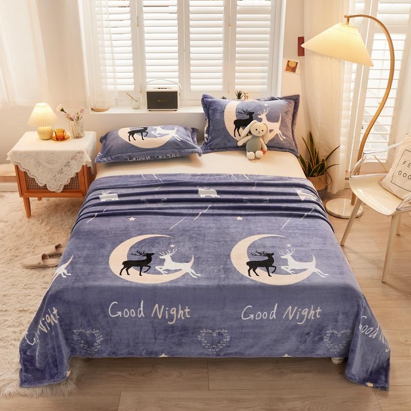 1pc Flannel Fleece Blanket for Beds Flower Printed Coral Fleece Blanket for Winter Warm Thow Blanket Single/Queen/King Plaids