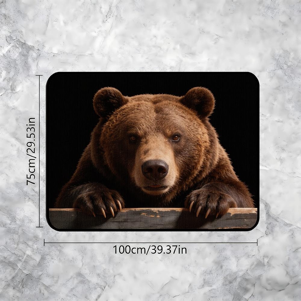 1Pcs Brown Bear Paw Print Car Trunk Mat with Anti Slip Cargo Liner Waterproof Rear Storage Protector Floor Mat for SUV Sedan Veh