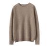 Versatile Cashmere Sweater: Women's Long Sleeve, Round Neck, Comfortable, Loose Fit, Solid Color, Lazy Knit for Autumn and Winter.